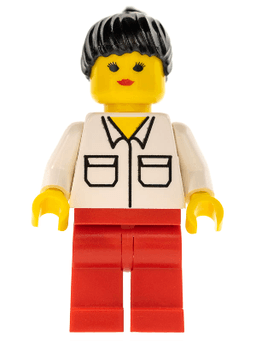 LEGO Shirt with 2 Pockets Black Ponytail Hair (vel002) minifigure