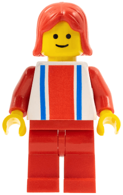 LEGO Vertical Lines Red & Blue (ver006) Town / City Minifigure