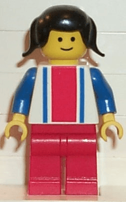 LEGO Vertical Lines Red & Blue (ver010) Town / City Minifigure