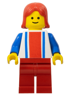 LEGO Vertical Lines Red & Blue (ver011) Town / City Minifigure