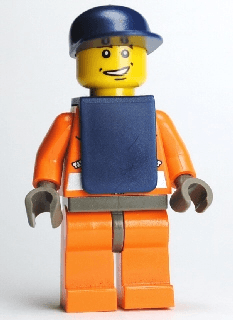 LEGO Coast Guard World City Dark Blue Cap Dark Blue Vest (wc012) Town / City Minifigure