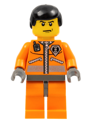 LEGO Coast Guard World City Black Male Hair (wc014) Town / City Minifigure