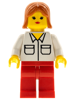 LEGO Shirt with 2 Pockets Dark Orange Female Hair (wc029) minifigure