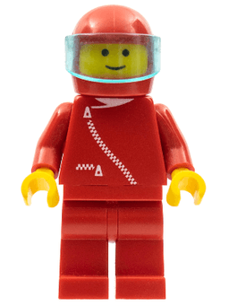Jacket with Zipper - Red, Red Legs, Red Helmet, Trans-Light Blue Visor