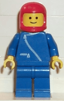 Jacket with Zipper - Blue, Blue Legs, Red Classic Helmet