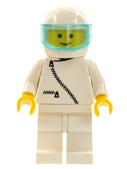 Jacket with Zipper - White, White Legs, White Helmet, Trans-Light Blue Visor