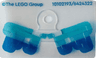 Plastic Wings with Pixelated Medium Azure, Dark Azure and Blue Stripes Pattern