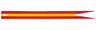 Cloth Banner Flag Pointed Ends with 2 Red and 1 Yellow Stripe Pattern