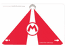 Plastic Sail 15 x 10 with Red and White Triangles and Super Mario Logo Capital Letter M in Circle Pattern