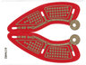 Plastic Wings Curved with Gold Partitioned Squares on Red Background Pattern, Sheet of 2