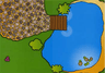 Paper Duplo Playmat for Set 3090 - Lake with Pier and Grass and Stone Walkway
