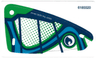 Plastic Triangle 6 x 12 Sail with Dark Blue Wave in Circle and Dark Azure, Dark Blue and Green Markings Pattern