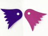 Minifigure Cape Cloth, Scalloped, Dark Purple Side / Magenta Side - Traditional Starched Fabric