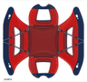Plastic Tent Small with Red and Dark Blue Pattern
