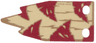 Cloth Flag 6.5 x 4 Wave with Dark Red Triangles and Dark Tan Lines on Tan Background Pattern