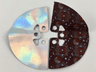 Minifigure Invisibility Cloak, Shiny Iridescent Side, Reddish Brown with Arcane Pattern Side