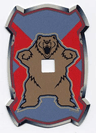Plastic Shield (Undetermined Type) for Large Figures with Knights Kingdom Santis Bear Pattern