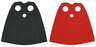Minifigure Cape Cloth, Standard - Starched Fabric - 3.9cm Height with Black and Red Sides