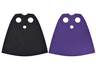 Minifigure Cape Cloth, Standard - Traditional Starched Fabric - 3.9cm Height with Black and Dark Purple Sides