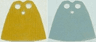 Minifigure Cape Cloth, Standard - Starched Fabric - 4.0cm Height with Yellow and Medium Blue Sides