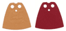 Minifigure Cape Cloth, Standard - Starched Fabric - 4.0cm Height with Medium Nougat and Dark Red Sides