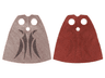 Minifigure Cape Cloth, Standard - Starched Fabric - 4.0cm Height with Dark Bluish Gray with Dark Slashes Pattern and Dark Red Sides