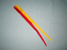 Cloth Flag 25 x 3 Pennant with Dark Red and Yellow Halves / Stripes Pattern