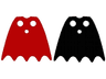 Minifigure Cape Cloth, Scalloped 5 Points (Batman) - Traditional Starched Fabric with Red and Black Sides