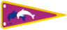 Plastic Part for Set  5845 - Dark Pink and Yellow Pennant Flag with Blue and White Dolphins Pattern