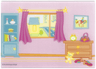 Plastic Part for Set  5940 - Bedroom Backdrop with Shelf, Window with Curtains, Picture of Horse Rider, and Dresser Pattern