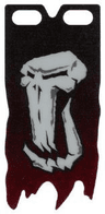 Plastic Flag 4 x 8 1/2 Tattered with Fantasy Era Troll Skull Pattern