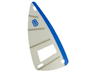 Plastic Part for Set  6351 - White Sail with Trans-Clear Window, Light Gray Stripes, Blue Spine, and Number 8 Pattern