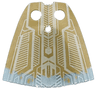 Plastic Part for Set 76269 - Cape with Gold Top and Silver Lines Pattern