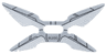 Plastic Part for Set 76269 - Wings with Silver Panels and Hexagons and Dark Bluish Gray Lines Pattern