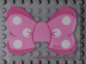 Plastic Bow with White Polka Dots on Bright Pink and Dark Pink Background Pattern