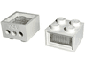 Electric, Light Brick 12V 2 x 2 with 3 Plug Holes, Trans-Clear Diffuser Lens