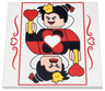 Tile 6 x 6 with Bottom Tubes, Textured Surface with Playing Card Red and Black Queen of Hearts with Yellow Crown and Wand Pattern