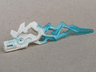 Hero Factory Weapon Accessory, Flame / Lightning Bolt with Axle Hole with Marbled Trans-Light Blue Pattern