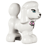 Dog, Mini Doll Style, Poodle with Bright Light Blue Eyes with Eyelashes, Black Nose, Bright Pink Collar with Silver Buckle and Tag Pattern (Friends Lady / Tina)
