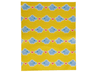 Duplo, Cloth Blanket 8 x 10 cm with Elephants and Hearts on Yellow Background Pattern