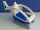 Duplo Helicopter Body Medium with Cabin (Skids not Removable) with Blue Base and 'POLICE' Pattern, Small Propeller Pin