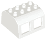 Duplo, Train Locomotive Cabin Roof 2 x 4 Studs, 4 Medium Windows
