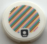 Tile, Round 2 x 2 with Bottom Stud Holder with Super Mario Scanner Code Super Mushroom Pattern (Sticker) - Sets 30385 / 40414 / 71366 / 71418
