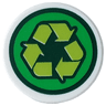 Tile, Round 2 x 2 with Bottom Stud Holder with Dark Green, Green and Lime Recycle Logo Pattern