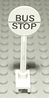 Road Sign Round with Bus Stop Pattern