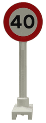 Road Sign Round with 40 Pattern