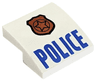 Slope, Curved 2 x 2 x 2/3 with Copper Badge with Star and Black Outline, Blue 'POLICE' Pattern