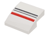 Slope, Curved 2 x 2 x 2/3 with Red, Light Bluish Gray and Black Stripes Pattern
