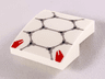 Slope, Curved 2 x 2 x 2/3 with Light Bluish Gray Scale Armor Outlines and Red Highlights Pattern