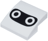 Slope, Curved 2 x 2 x 2/3 with Circle Eyes on Black Background Pattern (Super Mario Blooper Face)